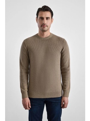 Süvari Sütlü Kahve Regular Bisiklet Yaka Kazak