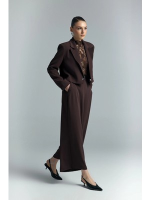 Sateen Mari Pantolon - Kahve