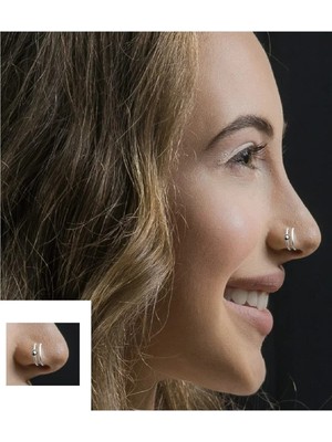 Begonia Accessories 925 Ayar Gümüş Çift Görünümlü Tek Top Halka Hızma & Küpe