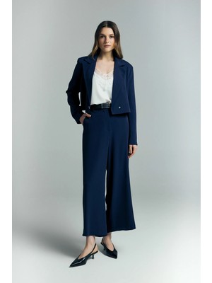 Sateen Mari Pantolon - Lacivert