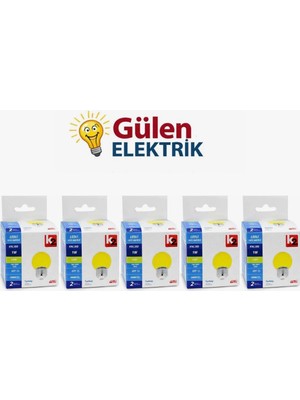 K2 1 Wat Gece  Ampulu Sarı Renk 5ADET