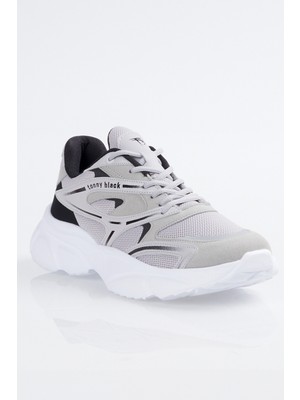 Tonny Black Gri Faylon Taban Spor Ayakkabı Erkekler İçin Konforlu ve Kaymaz Taban TBB013