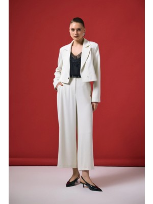 Sateen Mari Pantolon - Ekru