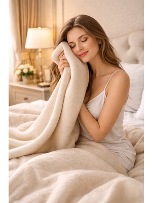 Özyün Tek Kişilik Battaniye Mükemmel %100 Yün Doğal Nauturel Puf Puf Yün Manisa Demirciden