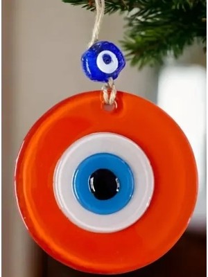 Ieg™ Turuncu Nazar Boncuklu Duvar Süsü 10 cm Cam Duvar Dekoru