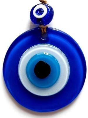 Ieg™ Nazar Boncuklu Mavi Renk Mini Duvar Süsü Dekoratif Hediyelik Cam Eşya