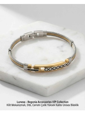 Begonia Accessories 316L Cerrahi Çelik Vip Collection Yüksek Kalite Paslanmaz Kararmaz Alerji Yapmaz Unisex Bileklik