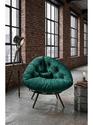 AVYNA Modern Zümrüt Yeşil Tekli Berjer | Rahat Tv Koltuğu & Dinlenme Sandalyesi | Premium Lounge Koltuk