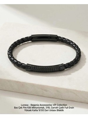 Begonia Accessories 316L Cerrahi Çelik Vip Collection Yüksek Kalite Paslanmaz Kararmaz Alerji Yapmaz Unisex Bileklik