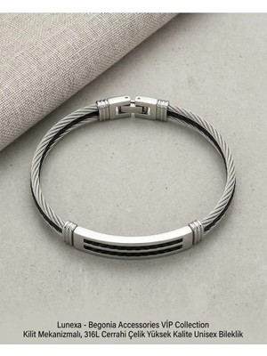 Begonia Accessories 316L Cerrahi Çelik Vip Collection Yüksek Kalite Paslanmaz Kararmaz Alerji Yapmaz Unisex Bileklik