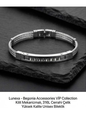 Begonia Accessories 316L Cerrahi Çelik Vip Collection Yüksek Kalite Paslanmaz Kararmaz Alerji Yapmaz Unisex Bileklik