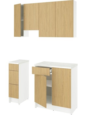 IKEA Meşe Kullanışlı Mutfak Dolabı 220X61X220 cm