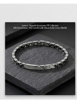 Begonia Accessories 316L Cerrahi Çelik Vip Collection Yüksek Kalite Paslanmaz Kararmaz Alerji Yapmaz Unisex Bileklik