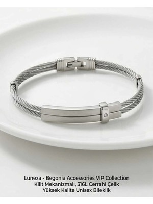Begonia Accessories 316L Cerrahi Çelik Vip Collection Yüksek Kalite Paslanmaz Kararmaz Alerji Yapmaz Unisex Bileklik