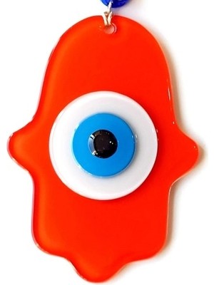 Ieg™ Nazar Boncuklu Turuncu Fatma Ana Bereket Eli Cam Duvar Süsü