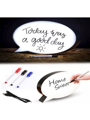 Elektronikçim Mesaj Panosu Kalemle Yazılabilen Konuşma Balonu Görünümlü Işıklı