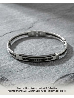 Begonia Accessories 316L Cerrahi Çelik Vip Collection Yüksek Kalite Paslanmaz Kararmaz Alerji Yapmaz Unisex Bileklik