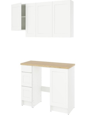 IKEA Beyaz Şık Mutfak Dolabı 220X61X220 cm