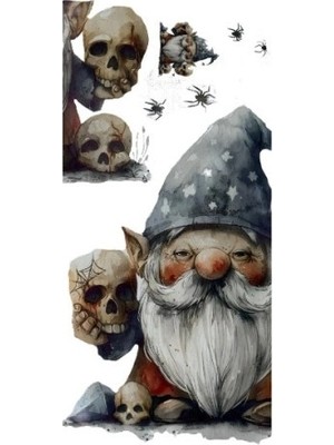 Ieg™ Gotik Cüce ve Kafatası Duvar Sticker Seti