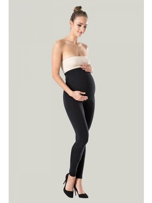 Marsilyan Siyah Hamile Taytı Karın Destekli Yüksek Bel, Esnek ve Nefes Alabilir, Günlük Kullanım Rahat Tayt