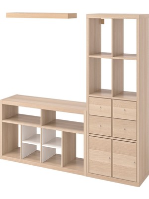 IKEA Meşe Dayanıklı Tv Ünitesi 224X39X147 cm