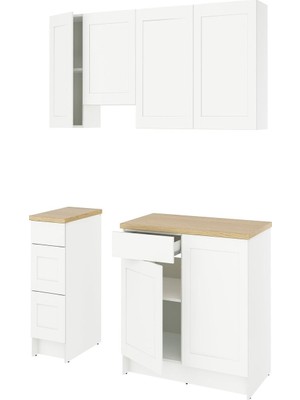 IKEA Beyaz Fonksiyonel Mutfak Dolabı 220X61X220 cm