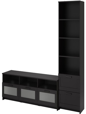 IKEA Siyah Şık Tv Ünitesi 240X41X190 cm