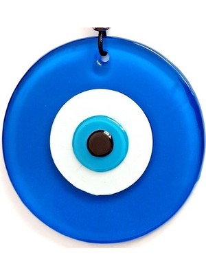 Elektronikçim Deri Ipli Nazar Boncuklu Tasarım Harikası Mavi Duvar Süsü