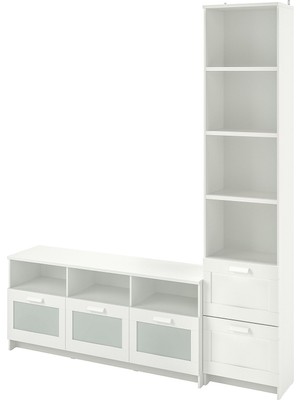 IKEA Beyaz Dayanıklı Tv Ünitesi 240X41X190 cm