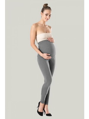 Marsilyan Gri Hamile Taytı Karın Destekli Yüksek Bel, Esnek ve Nefes Alabilir, Günlük Kullanım Rahat Tayt