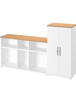 IKEA Beyaz Fonksiyonel Tv Ünitesi 226X38X90 cm