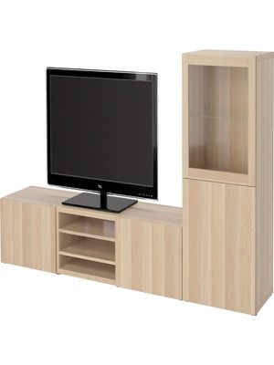 IKEA Meşe Dayanıklı Tv Ünitesi 240X42X129 cm