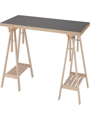 IKEA Gri Dayanıklı Çalışma Masası 140X60 cm