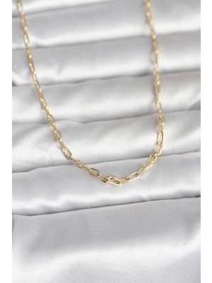 Ietaks™ cm 14K Gold Renk Ataç Zincir Model 60 cm Kadın Kolye