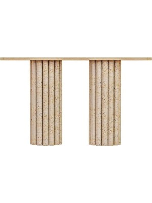 Feyza Design Doğal Traverten Beyaz Dresuar - Modern ve Şık Tasarım