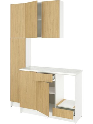 IKEA Meşe Dayanıklı Mutfak Dolabı 240X61X220 cm