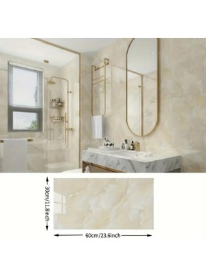 Elektronikçim Sarı Mermer Desenli Alüminyum Plastik Duvar Stickerı