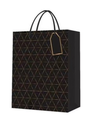 Elektronikçim Desenli Siyah Küçük Karton Çanta