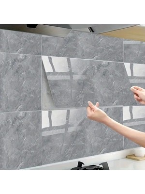Elektronikçim Gri Mermer Desenli Alüminyum Duvar Sticker