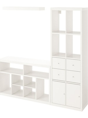 IKEA Beyaz Fonksiyonel Tv Ünitesi 224X39X147 cm
