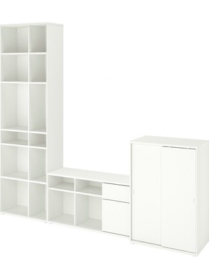 IKEA Beyaz Modern Tv Ünitesi 337X47X200 cm