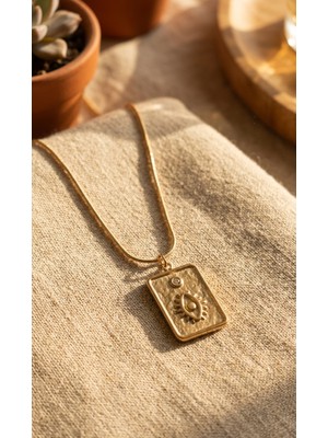 316L Çelik Zirkon Taşlı Göz Figür Tarot Kolye