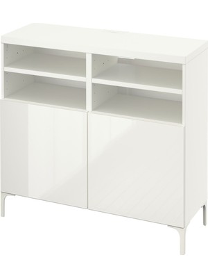 IKEA Beyaz Fonksiyonel Tv Ünitesi 120X42X74 cm