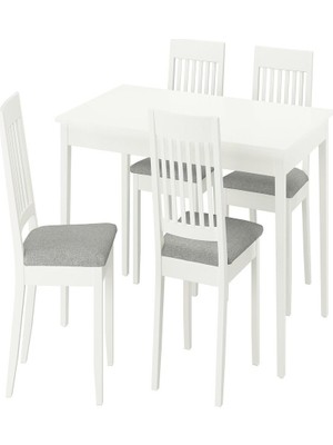 IKEA Beyaz Dayanıklı Yemek Masası 4 Sandalyeli