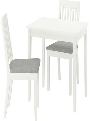 IKEA Beyaz Modern Yemek Masası 2 Sandalyeli