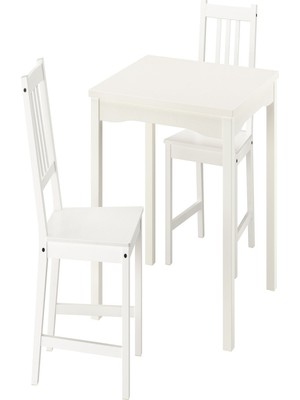 IKEA Beyaz Şık Yemek Masası 2 Sandalyeli
