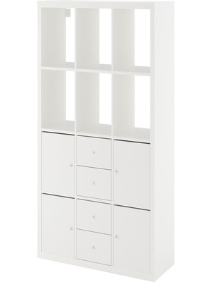 IKEA Beyaz Şık Kitaplık Raf Ünitesi 112X147 cm