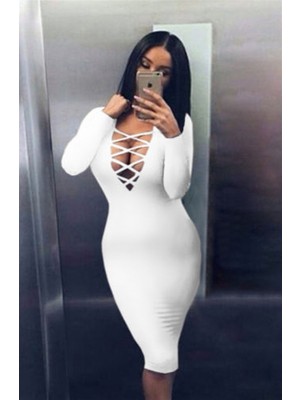 Afrodit AVM TP101232 Uzun Kollu Elbise