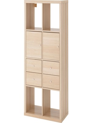 IKEA Meşe Dayanıklı Kitaplık Raf Ünitesi 77X147 cm