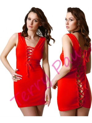 Feifei TP101192 Arkası Açık Fantezi Mini Elbise